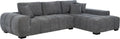 Coaster Home Furnishings - Octavia - Fabric - Upholstered Sectional Sofa with Chaise, Grid Tufting and Accent Pillows - Living Room - Charcoal Grey - 509965