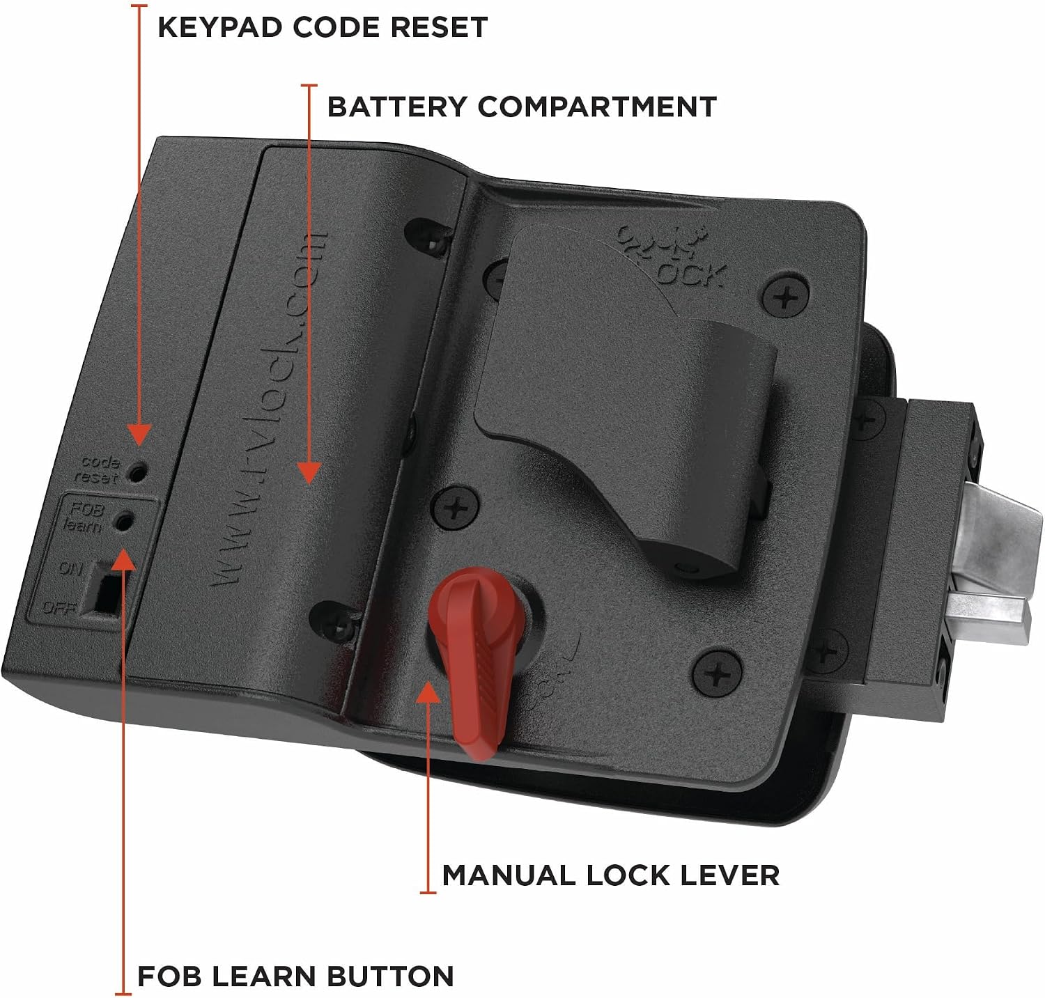 RVLOCK Compact RV Lock Keyless Entry, Secure Replacement for Camper Latch, Great RV Door Lock Replacement for Trailers with Patented Security Technology