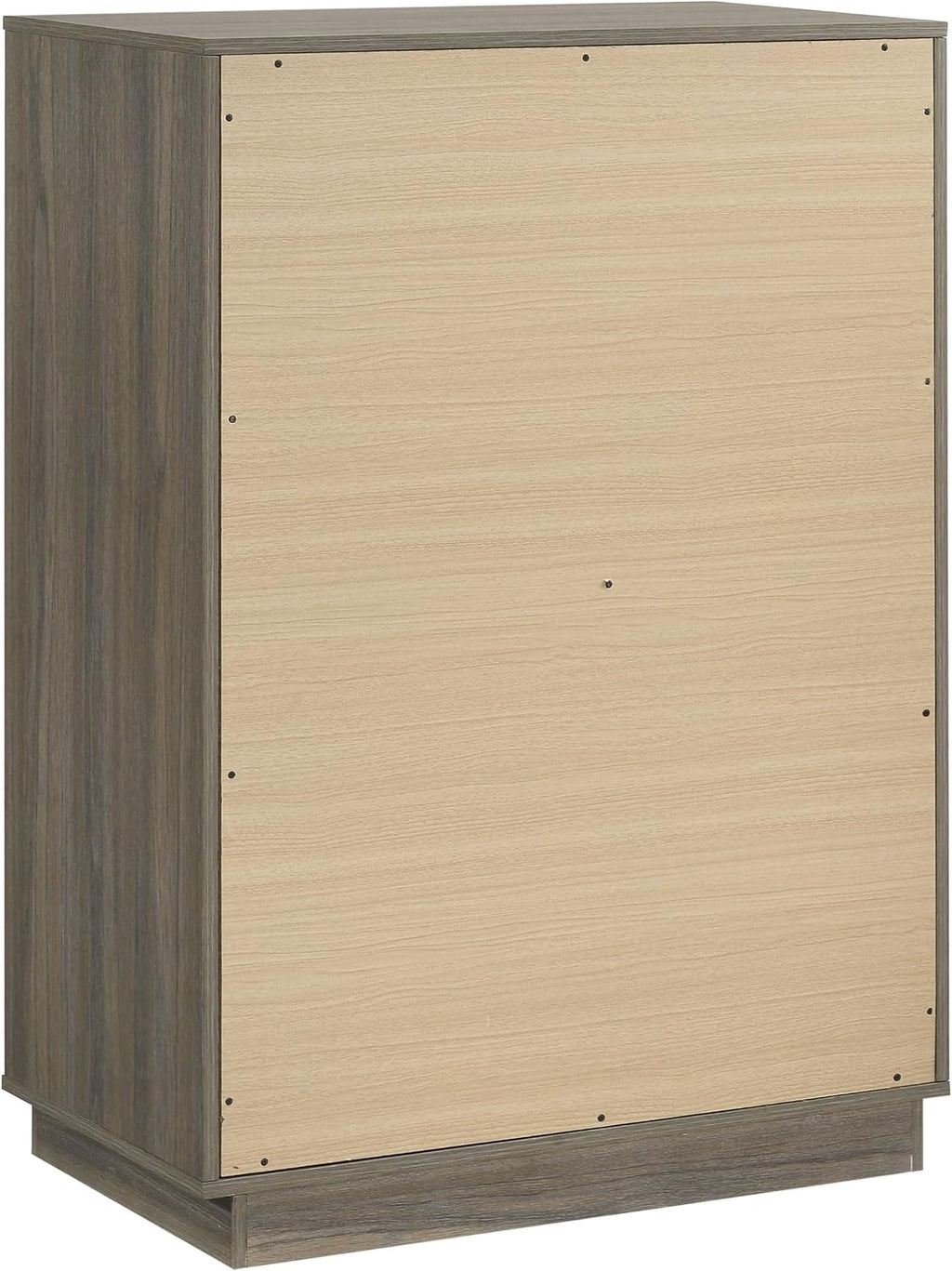 Coaster Home Furnishings - Fenwick - Melamine - 4-Drawer Chest with Antique Nickel Handles, Metal Extension Glides and Floating Base - Contemporary - Bedroom - Grey Oak - 224985