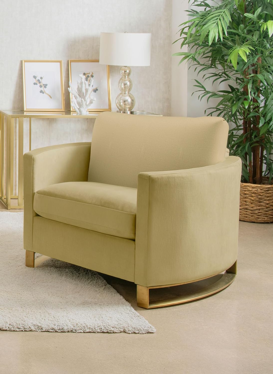 Coaster Home Furnishings - Corliss - Wood - Upholstered Accent Chair with Reversible Cushions, Curved Arms and Contemporary Style - Living Room - Camel - 508826
