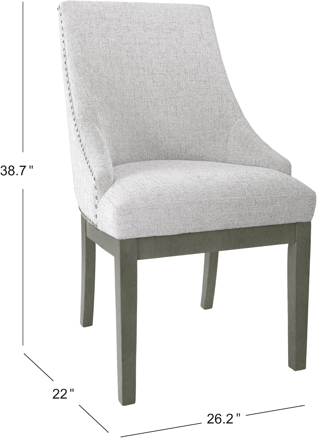 HomePop Home Decor | Upholstered Anywhere Dining Chair | Accent Chairs for Living Room & Bedroom | Decorative Home Furniture - Neutral Textured Solid (Single Pack)