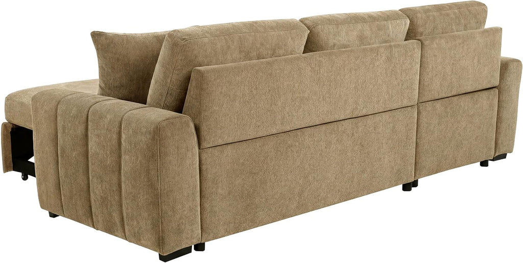 Coaster Home Furnishings - Pastrana - Wood and Fabric - Sleeper Sectional Sofa with Left-arm-Facing Chaise, and Track Arms - Living Room - Camel - 500358