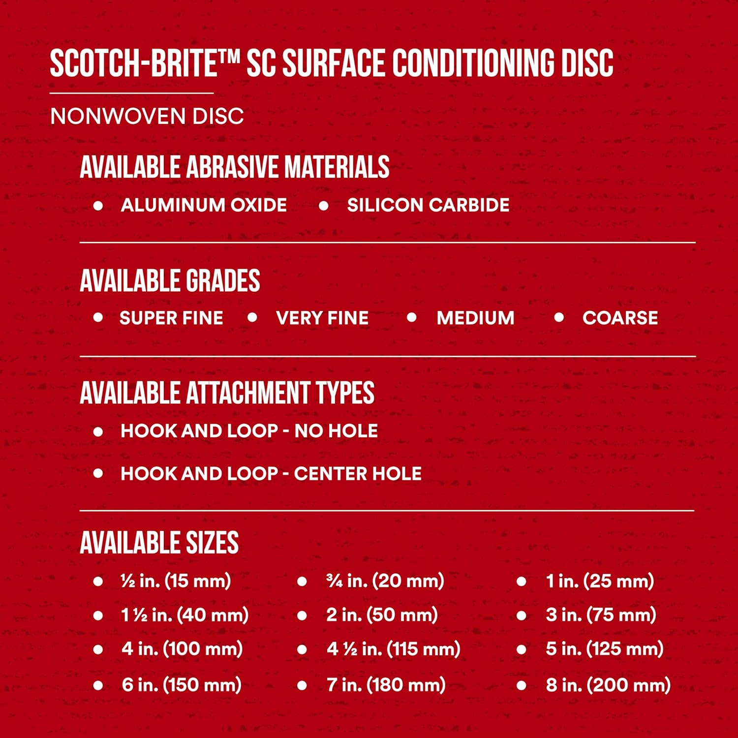 Scotch-Brite Surface Conditioning Disc, 5 in x NH A MED, 50 per case