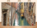 20x10ft Fabric Venice Narrow Canal with Gondola and Historic Buildings Backdrop Historic Cultural Background for Travel Themed Party Decorations Home Wall Hanging Tapestry Photo Booth Props