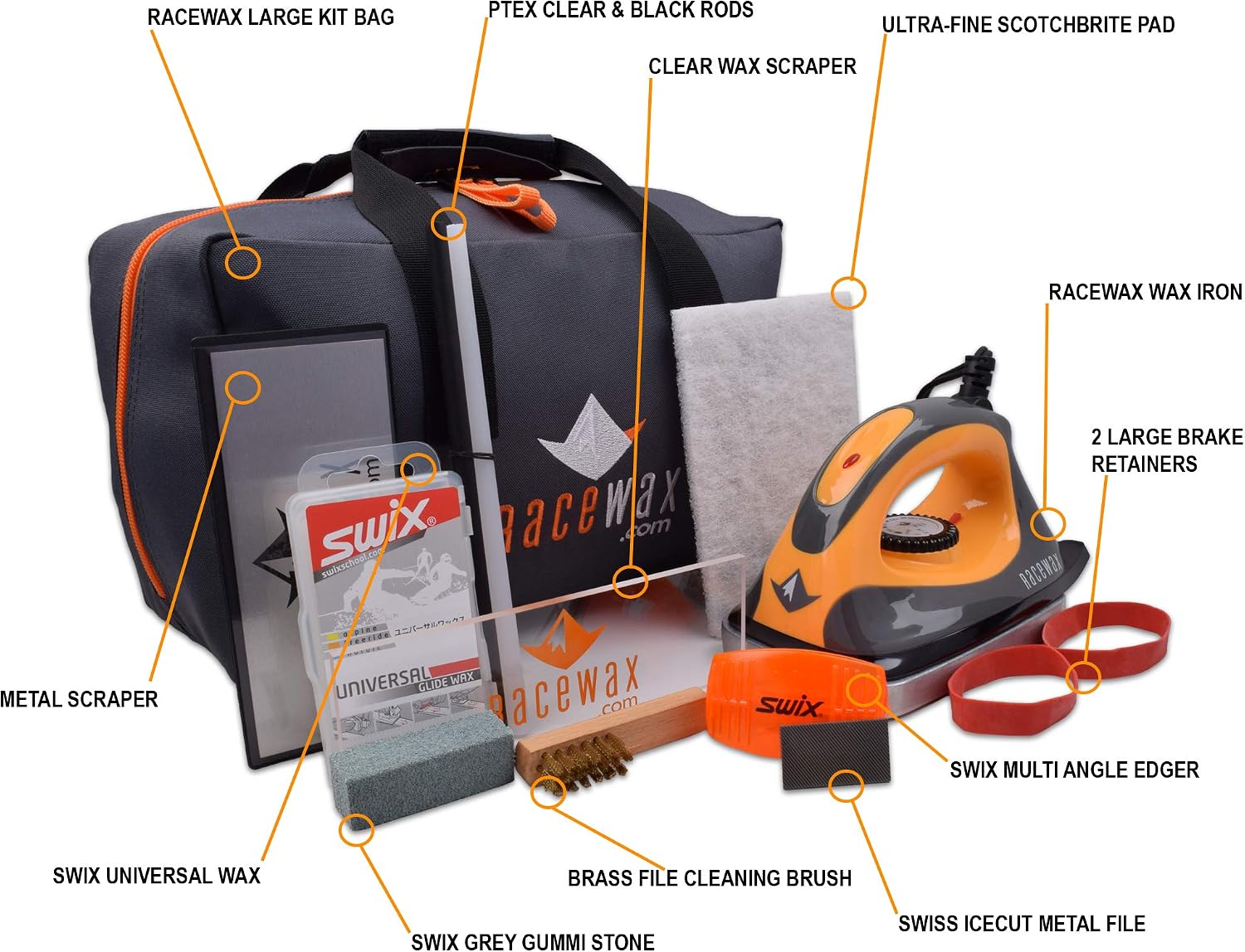 RaceWax Uni Ski Wax Tuning Kit Plus All Metal World Cup Ski Vise - (ZS-7905)