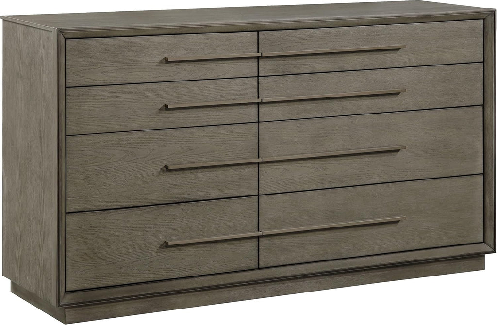 Coaster Home Furnishings - Durango - Wood - 8-Drawer Dresser with Extra-Long Drawer Pulls, Taupe Oak Finish, Mitered Trim, Contemporary Style - Bedroom - Taupe Oak - 223273