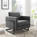 Posse Upholstered Fabric Accent Chair in Black Charcoal