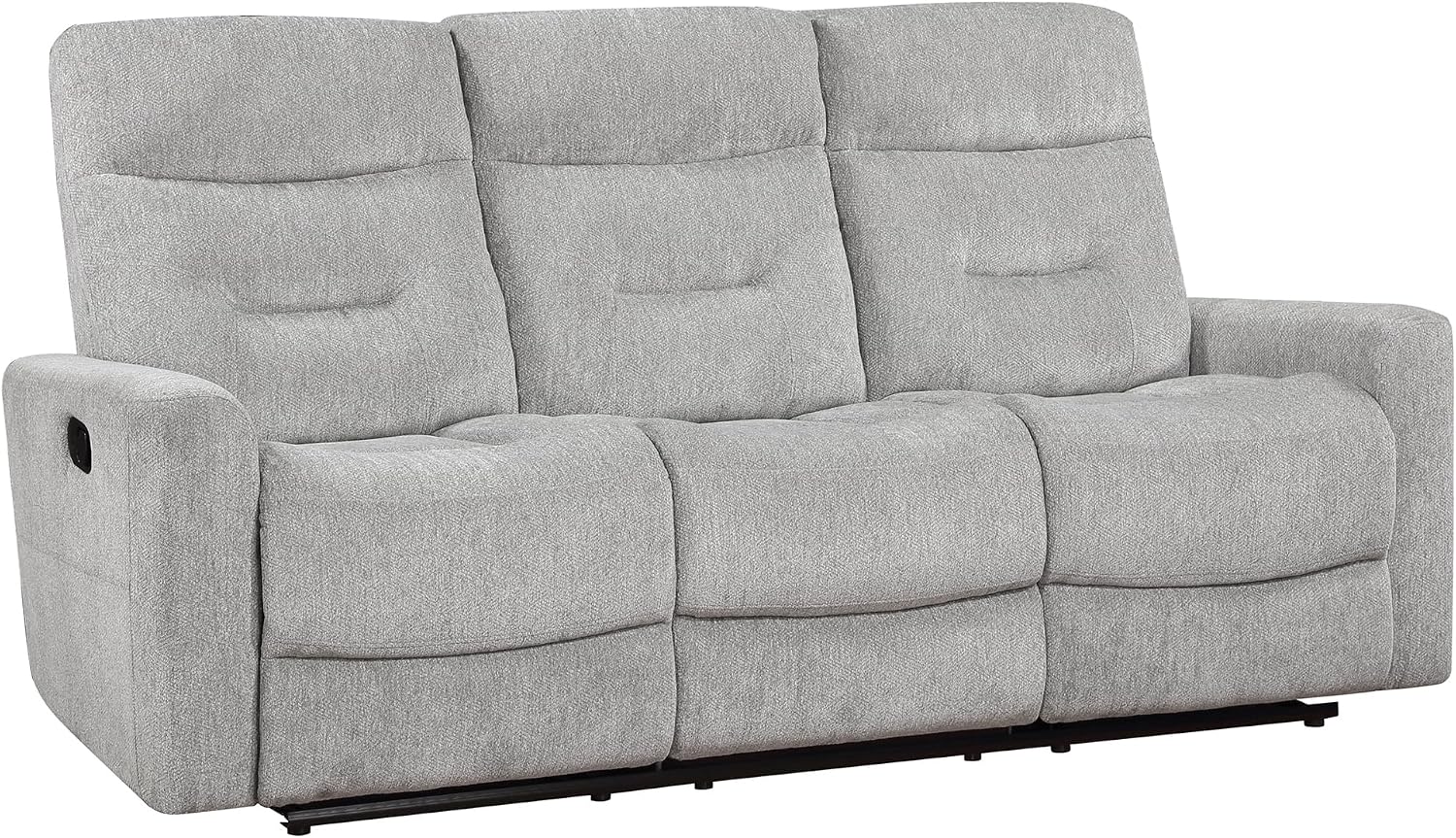 Lexicon Recliner Sofa for Living Room, Double Recliner RV Couch, Manual Wall Hugger Recliner Home Theater Seating Chenille Reclining Sofa, 81''W Sofa, Grey