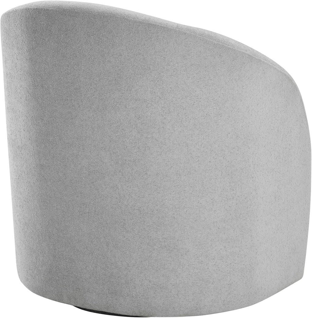 Lexicon 360 Degree Swivel Accent Chair, Boucle Fabric Arm Chair with Metal Swivel Base and Sloped Arms for Living Room/Bedroom/Office, Light Gray