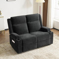 Loveseat Recliner, Double Recliner Loveseat with Adjustable Footrest & Cup Holder, Wall Hugger Recliner for Living Room & Home Theater & RV(Black)