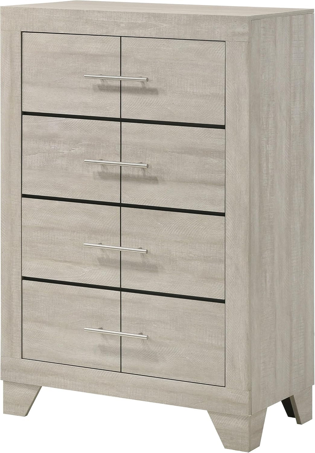 Coaster Home Furnishings - Trenton - Wood - 4-Drawer Chest of Drawers with Nickel Handles, English Dovetail Joinery and Metal Glides - Contemporary - Bedroom - Rustic Cream - 225065