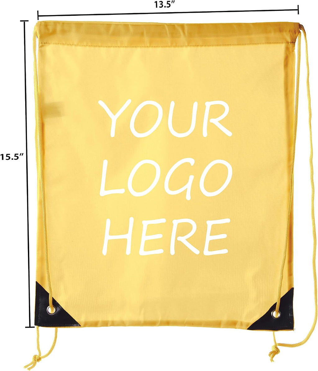 Mato & Hash Custom Bags With Your Logo | 100PK Promotional Drawstring Backpack - 100PK Athletic Gold CE2500