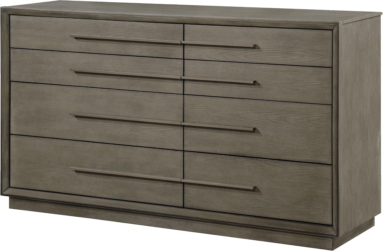 Coaster Home Furnishings - Durango - Wood - 8-Drawer Dresser with Extra-Long Drawer Pulls, Taupe Oak Finish, Mitered Trim, Contemporary Style - Bedroom - Taupe Oak - 223273