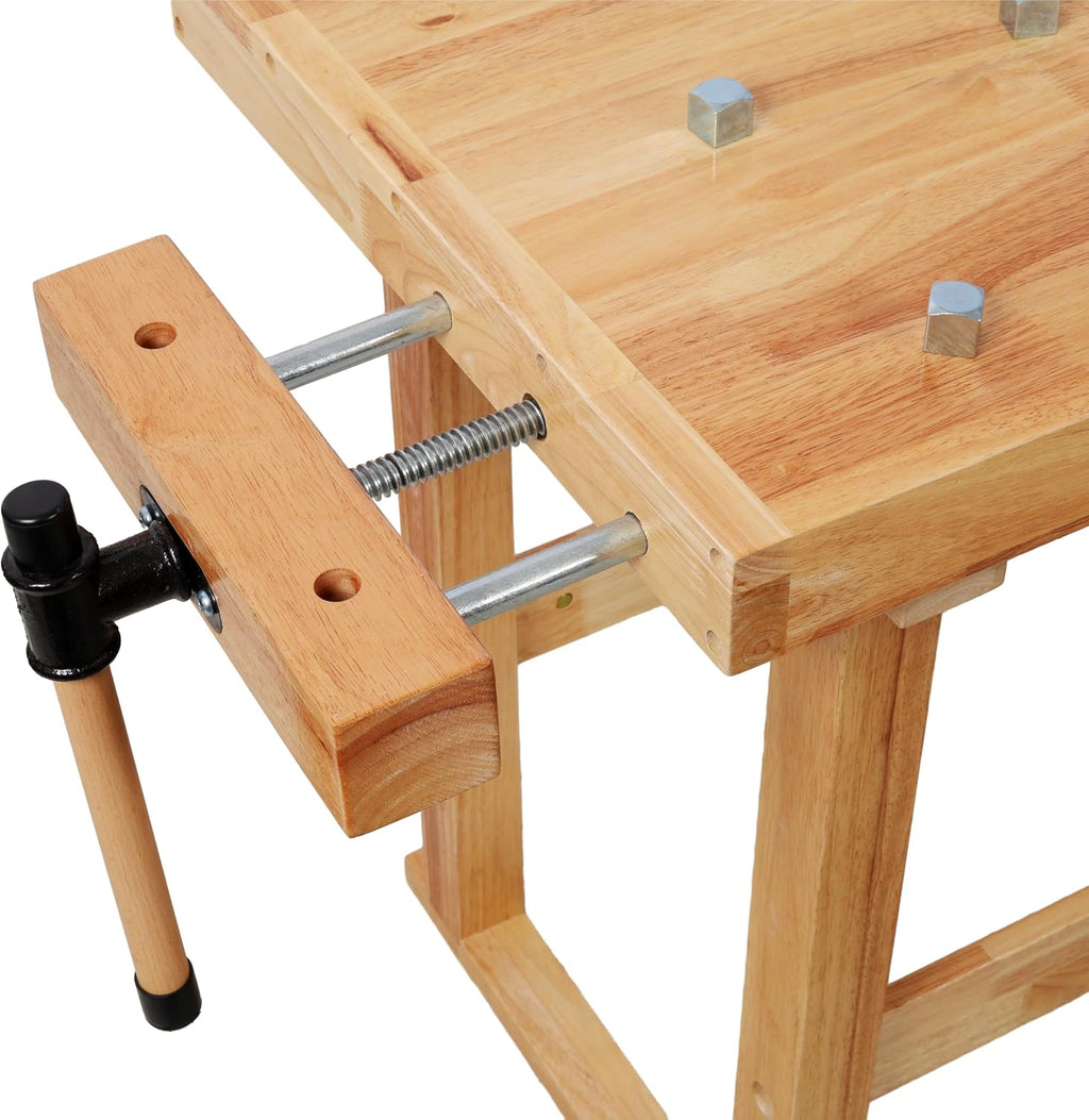 Montary 40' Wood Workbench, Heavy Duty Woodworking Bench with Adjustable Handle, 330Lbs Load Capacity Woodworking Table Work Bench for Garage, Workshop, Home Storage