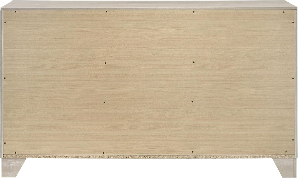 Coaster Home Furnishings - Trenton - Engineered Wood - 6-Drawer Bedroom Dresser with Contemporary Style, Nickel Handles, English Dovetail Joinery - Bedroom - Rustic Cream - 225063