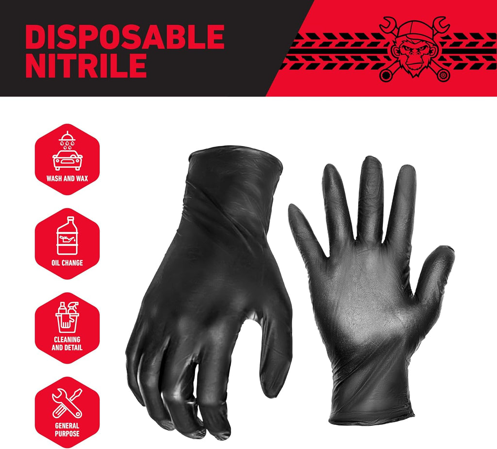 Grease Monkey Work Gloves, Men's Nitrile All Purpose Gloves with Grip for Construction, Safety, Mechanics, Touchscreen