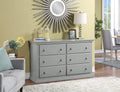 Suite Bebe Bailey Universal 6 Drawer Double Dresser in Gray