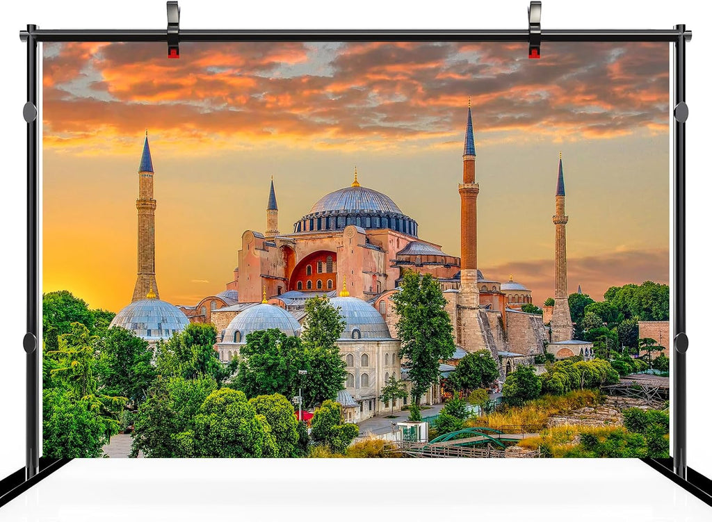 CHNYWORK 236x118 Inches Islam Mosque Tapestry Wall Hanging The Ornate Sultanahmet Famous Mosque Background for Islamic Traditional Ramadan Celebration Living Room Bedroom College Dorm Wall Decor