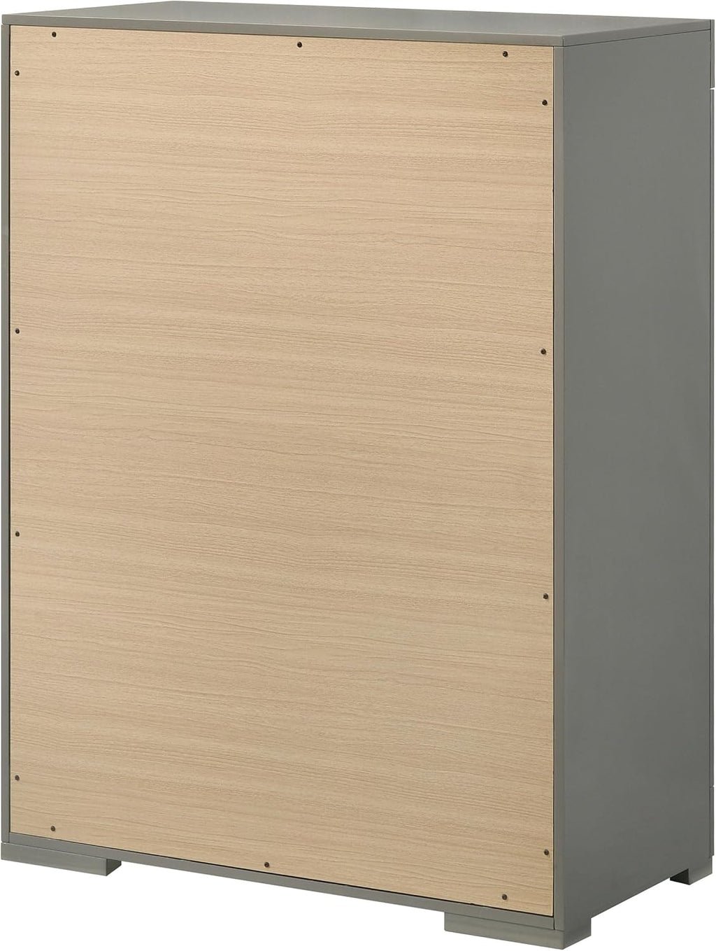 Coaster Home Furnishings - Ives - Wood - 5-Drawer Chest with 3-Dimensional Diamond Tile, Felt-Lined Top Drawer and Metal Glides - Contemporary - Bedroom - Grey High Gloss - 224975