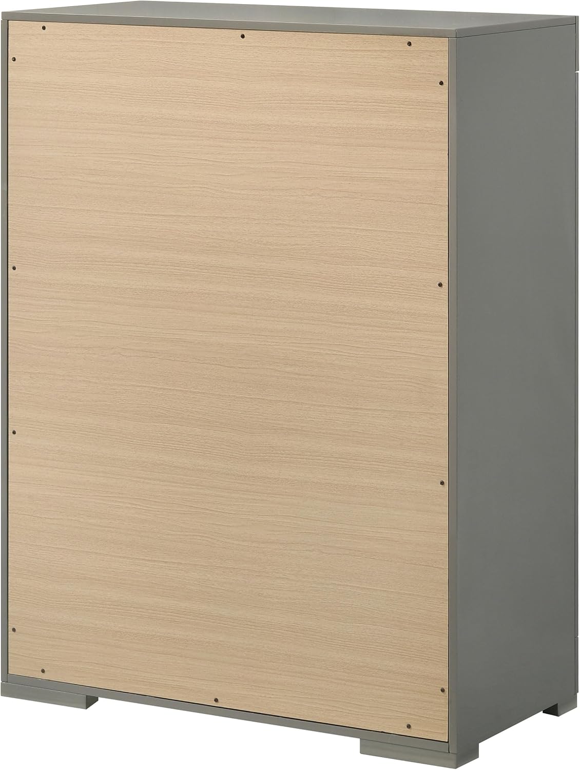 Coaster Home Furnishings - Ives - Wood - 5-Drawer Chest with 3-Dimensional Diamond Tile, Felt-Lined Top Drawer and Metal Glides - Contemporary - Bedroom - Grey High Gloss - 224975