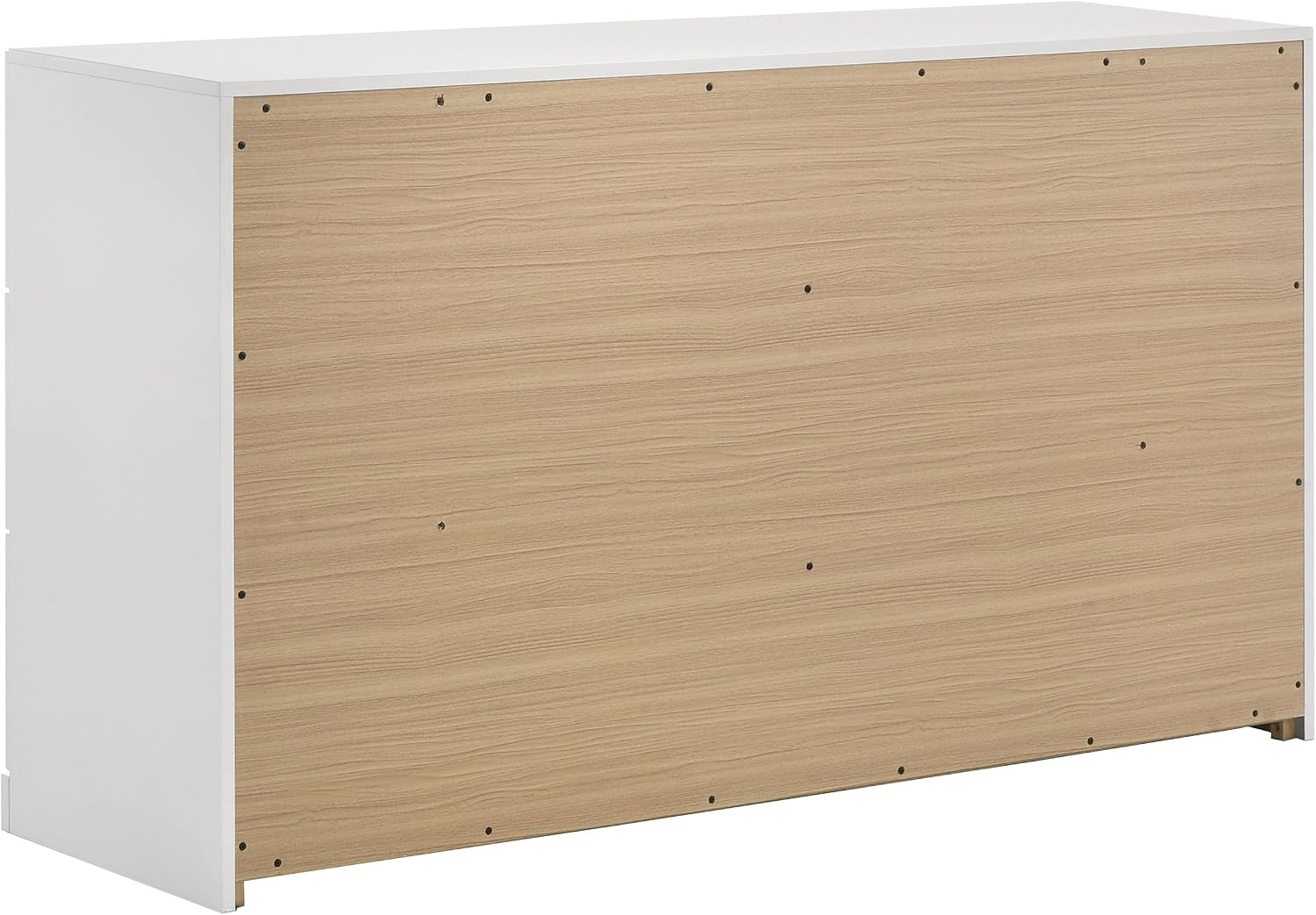 Coaster Home Furnishings - INES - Wood - 6-Drawer Dresser with Scratch-Resistant, Gold Pulls and Contemporary Style - Bedroom - White High Gloss - 223093