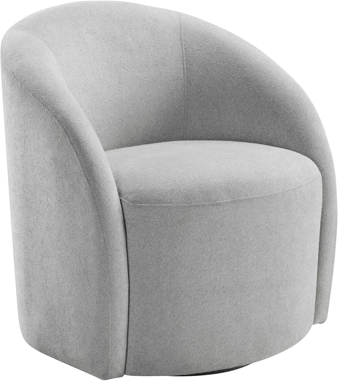 Lexicon 360 Degree Swivel Accent Chair, Boucle Fabric Arm Chair with Metal Swivel Base and Sloped Arms for Living Room/Bedroom/Office, Light Gray