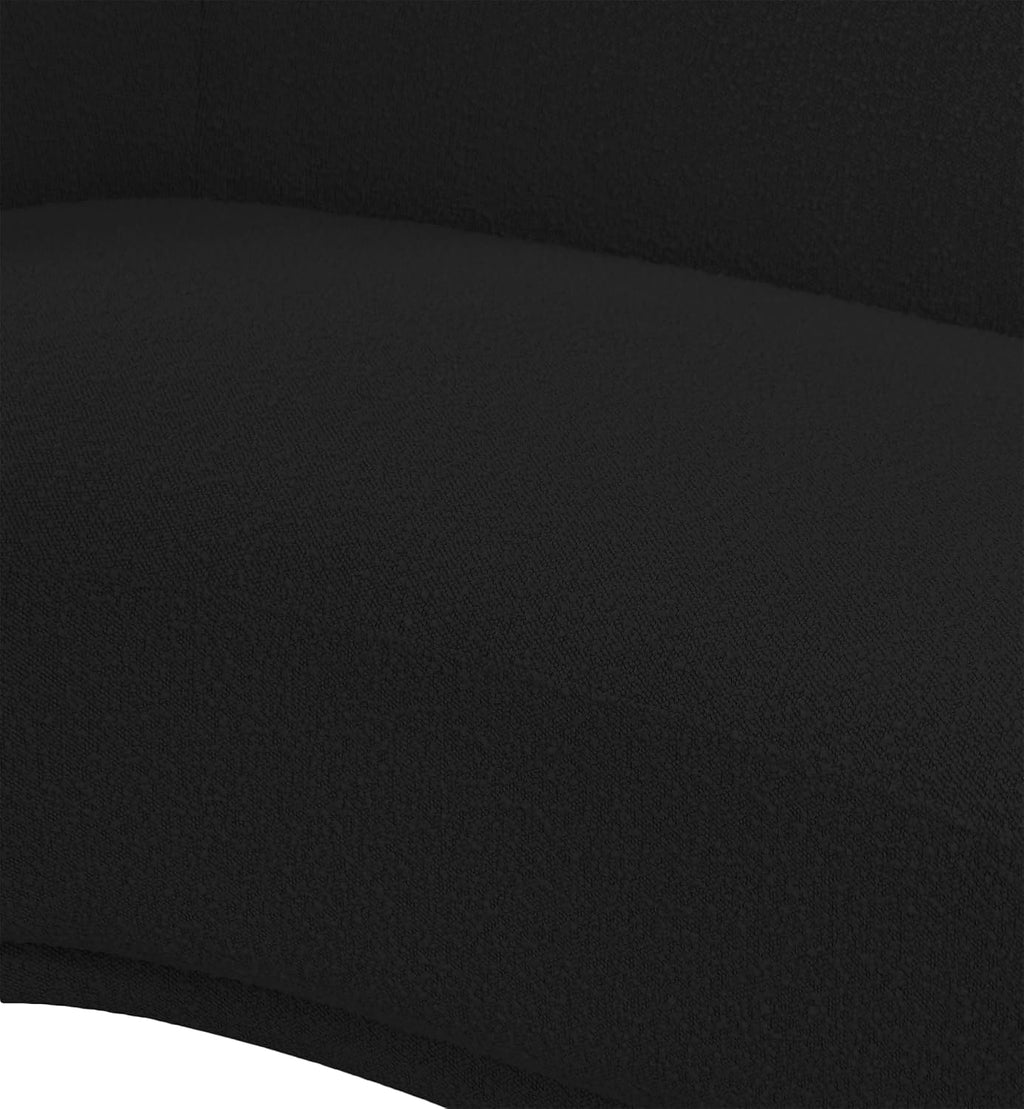 Meridian Furniture 693Black-C Hyde Collection Modern | Contemporary Boucle Fabric Upholstered Accent Chair with Rounded Back, Black, 42' W x 38' D x 27.5' H