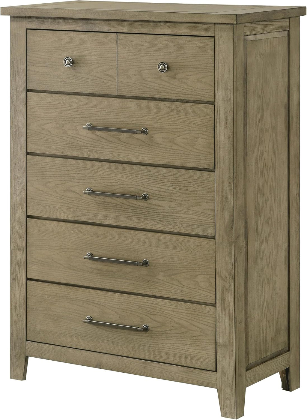 Coaster Home Furnishings - Hazlewood - Wood - 5-Drawer Chest with Bar Pull Handles, Full Extension Glides, Rustic Style and Tip-Over Restraint - Bedroom - Vineyard Oak - 207535