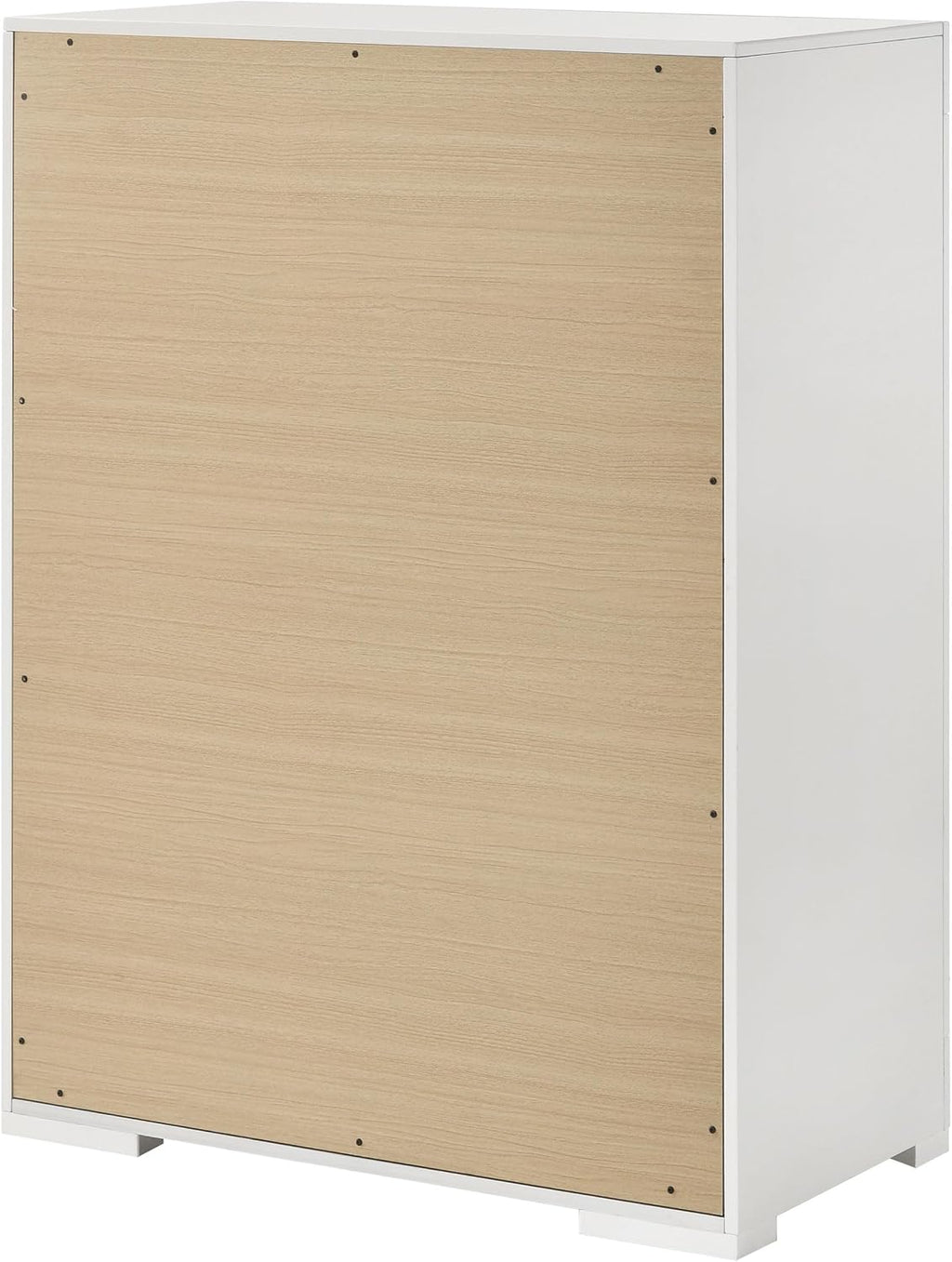 Coaster Home Furnishings - Ives - Wood - 5-Drawer Chest with 3-Dimensional Diamond Tile, Felt-Lined Top Drawer and Metal Glides - Contemporary - Bedroom - White High Gloss - 224945