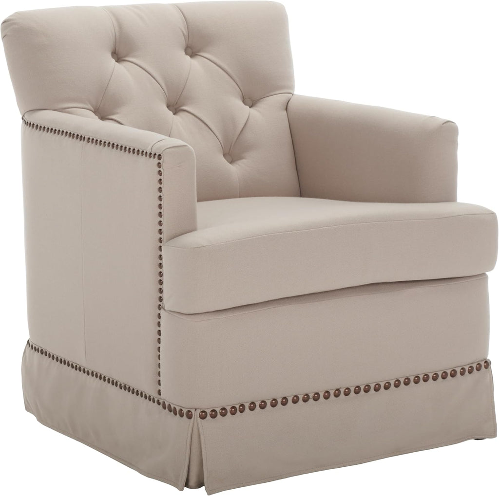 SAFAVIEH Mercer Collection Millicent Taupe Swivel Accent Chair, Standard