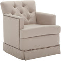 SAFAVIEH Mercer Collection Millicent Taupe Swivel Accent Chair, Standard