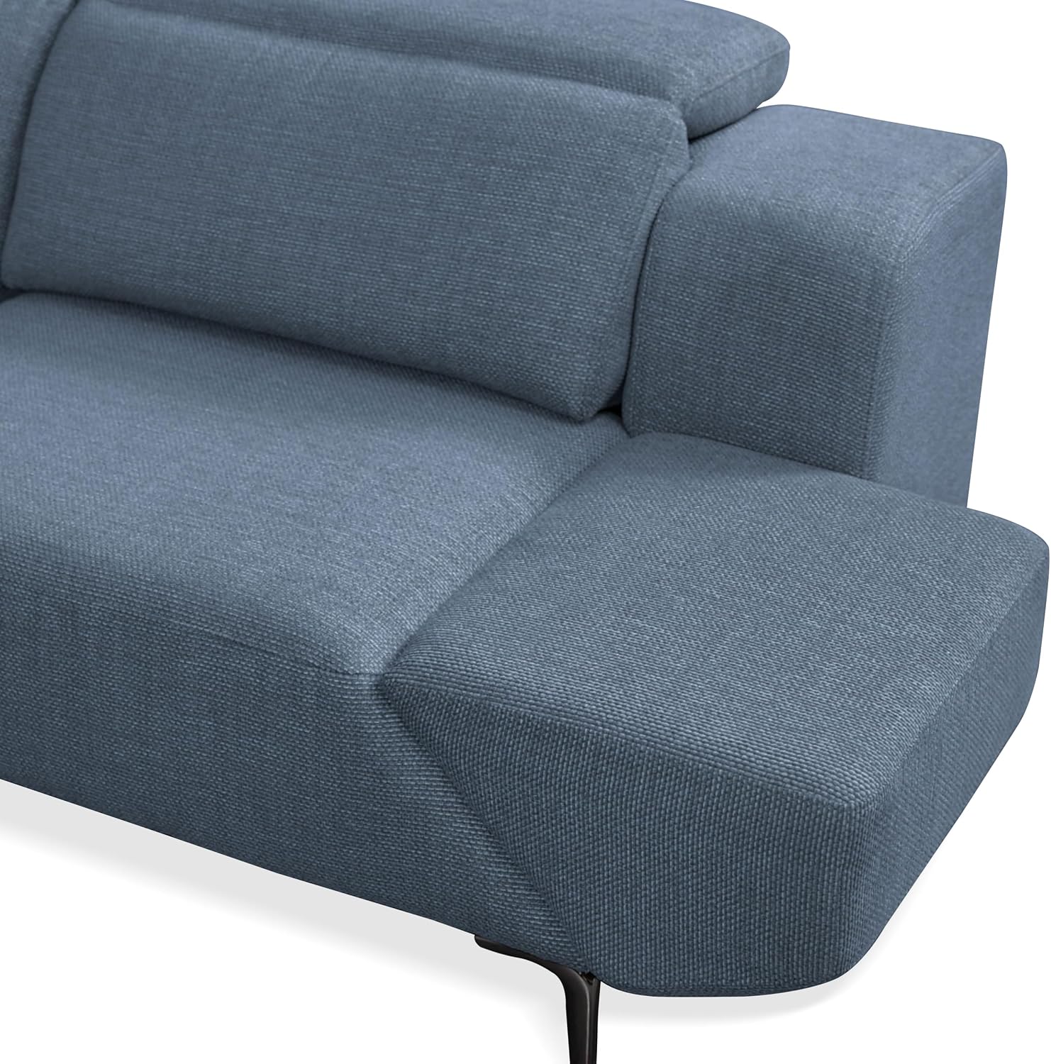 Furniture of America Kirel Modern Sectional Recliner with USB Ports, Adjustable Headrests and Swivel Armrest, Reclining Sofa, L Shape Couch for Living Room, Office, Home Theater, Playroom, Blue
