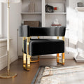 STHOUYN Modern Black Accent Chair, Bucket Chairs, Arm Chairs for Living Room Bedroom (1, Black)