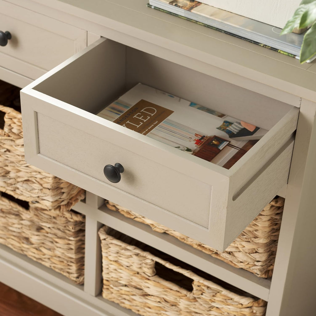 SAFAVIEH Furniture - Herman 2-Drawer Storage Unit - Vintage Grey - Solid Wood - Classic Storage Design - Ideal for Living Room, Entryway, Home Office, 29'W x 13'D x 27.5'H - Fully Assembled (AMH5702A)