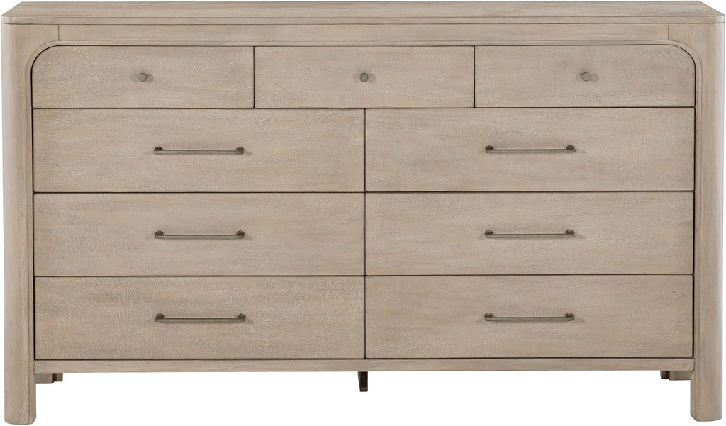 Coaster Home Furnishings - Solano - Wood - 9-Drawer Bedroom Dresser with Mango Veneer, Hidden Jewelry Tray, Felt-Lined Top Drawers and Arched Corners - Bedroom - Weathered Mango - 222523