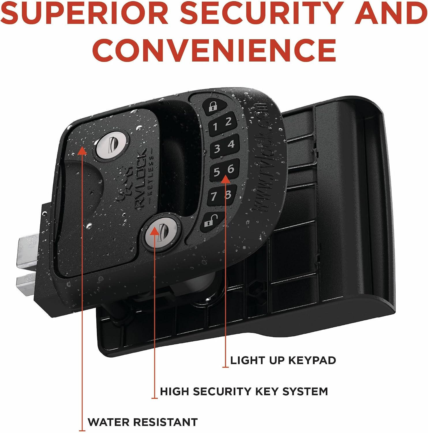 RVLOCK Compact RV Lock Keyless Entry, Secure Replacement for Camper Latch, Great RV Door Lock Replacement for Trailers with Patented Security Technology
