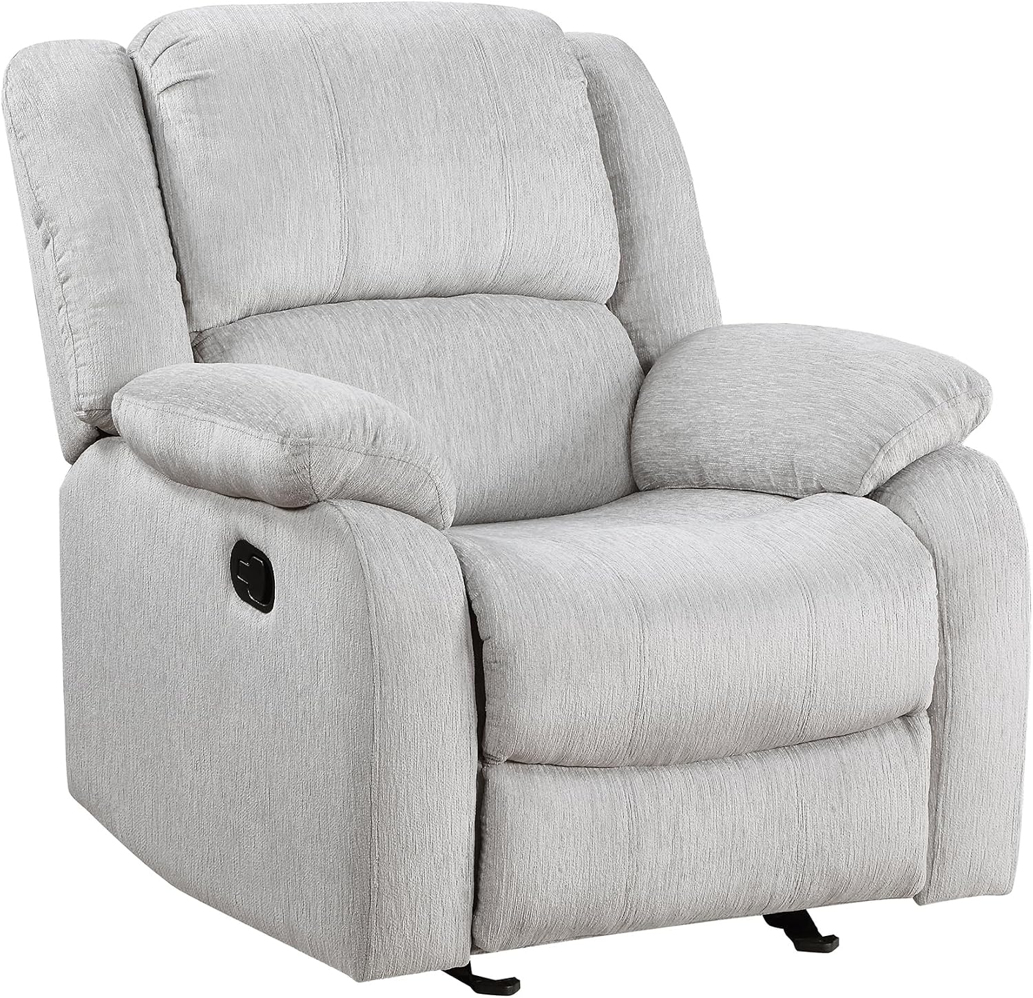 Lexicon Manual Glider Recliner Sofa Chair, Home Theater Seating, Wall Hugger Manual Reclining Nursery Chair for Bedroom/Living Room/Office/Apartment, Grey Chenille