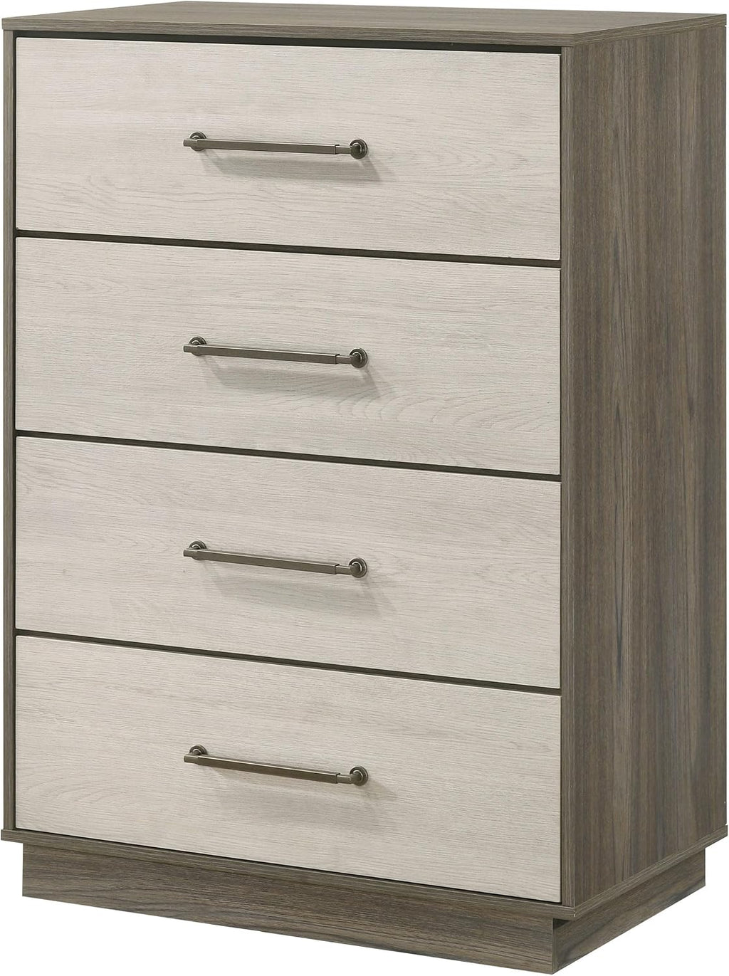 Coaster Home Furnishings - Fenwick - Melamine - 4-Drawer Chest with Antique Nickel Handles, Metal Extension Glides and Floating Base - Contemporary - Bedroom - Grey Oak - 224985