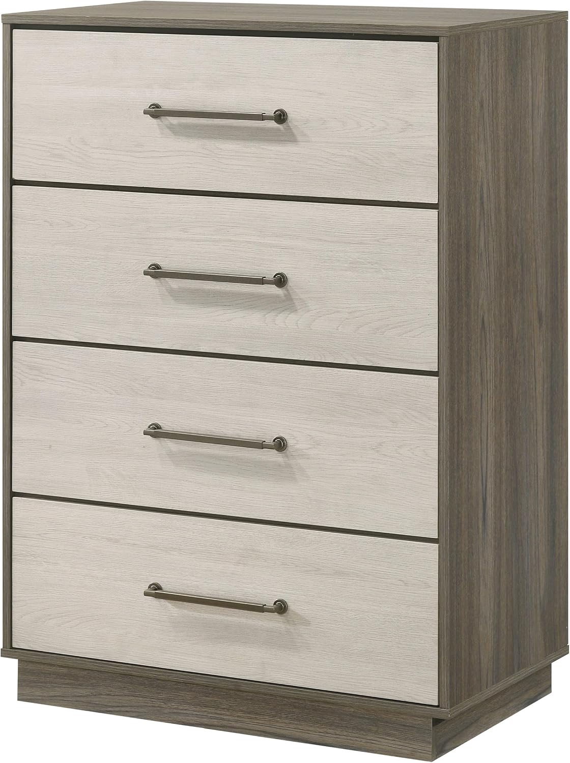 Coaster Home Furnishings - Fenwick - Melamine - 4-Drawer Chest with Antique Nickel Handles, Metal Extension Glides and Floating Base - Contemporary - Bedroom - Grey Oak - 224985