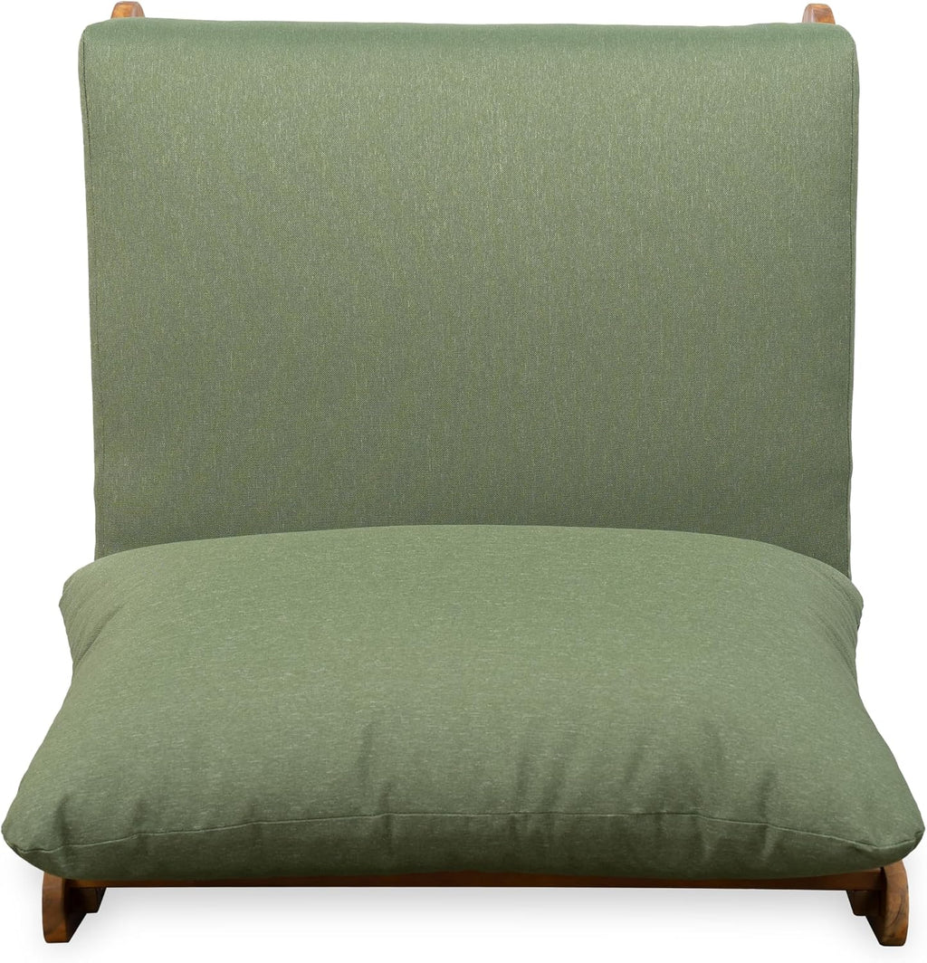 Christopher Knight Home Poppy Outdoor Club Chair with Water Resistant, Acacia Wood Lounge Chair Outdoor, Patio Low Profile Accent Chair, Comfy Reading Chair for Garden Backyard, Teak + Green