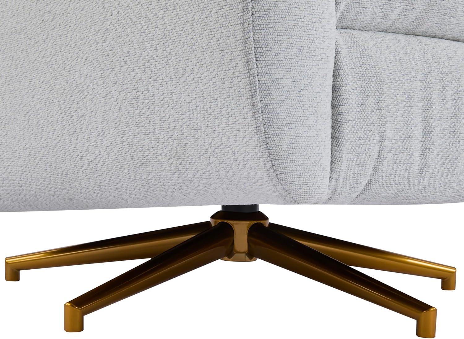 Christopher Knight Home Dolia Fabric Upholstered 360° Swivel Chair, Push-Back Power Recliner Chair, Iron Recliner Sofa with Rotation, Living Room Lounge Sofa, Adjustable Backrest, Gold + Light Grey