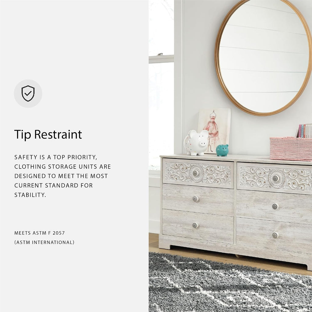 Signature Design by Ashley Paxberry Boho Dresser, Whitewash