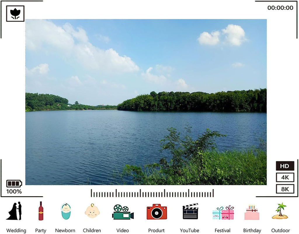 Trykid 20x10ft Tranquil Lake Forest Backdrop Blue Green Water Nature Photography Background Travel Vlog Camping Trip Wildlife Documentary Tapestry Party Decoration Photo Studio Prop Fabric