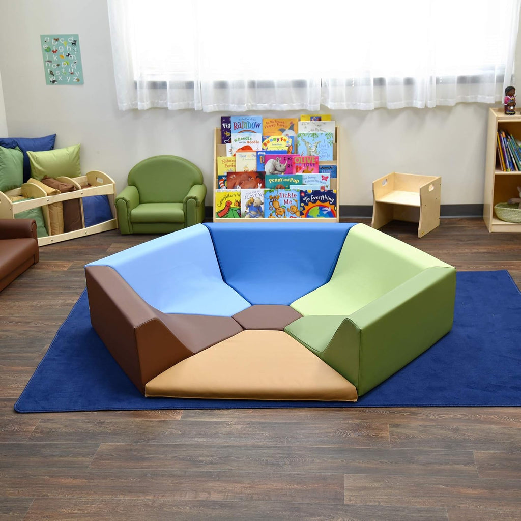 Children's Factory Woodland Hollow Kids Reading Nook, Toddler Modular Couch for Daycare, Classroom, Preschool Furniture