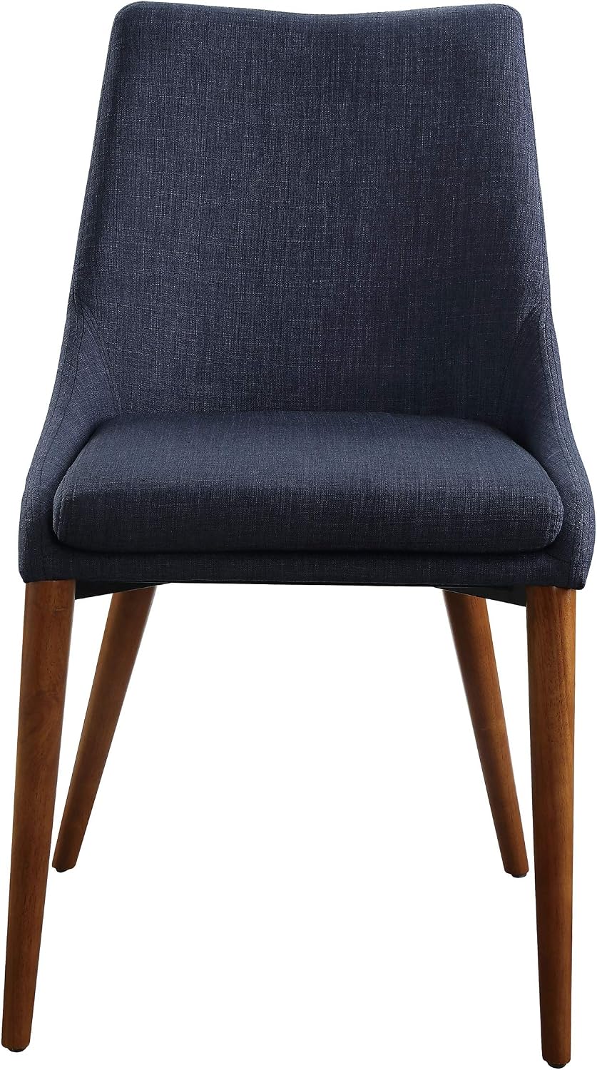 OSP Home Furnishings Palmer Mid-Century Modern Dining Accent Chair 2-Pack, Navy