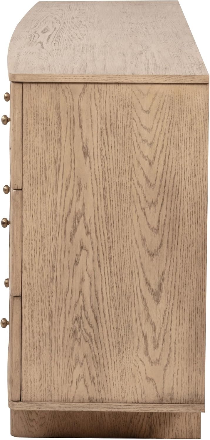 Coaster Home Furnishings - Kailani - Wood - 9-Drawer Dresser with Antique Brass Hardware, Metal Extension Glides, Coastal Style - Bedroom - Beige Oak - 225043