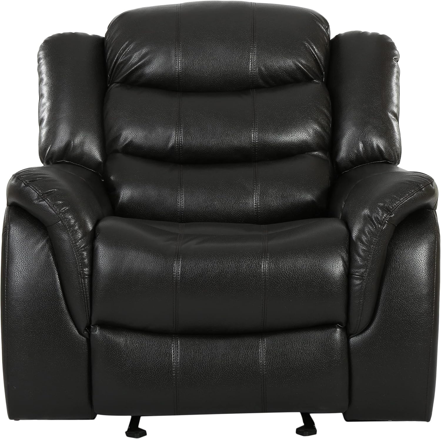 Christopher Knight Home GDFStudio Great Deal Furniture Merit Black Leather Recliner/Glider Chair