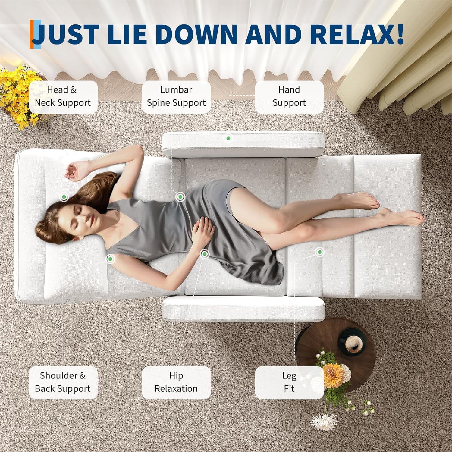 Power Recliner Chair with Electric Adjustable Back USB Port & Side Pockets, Single Overstuffed Recliner Chair for Living Room, Bedroom, or Home Theater, Beige White
