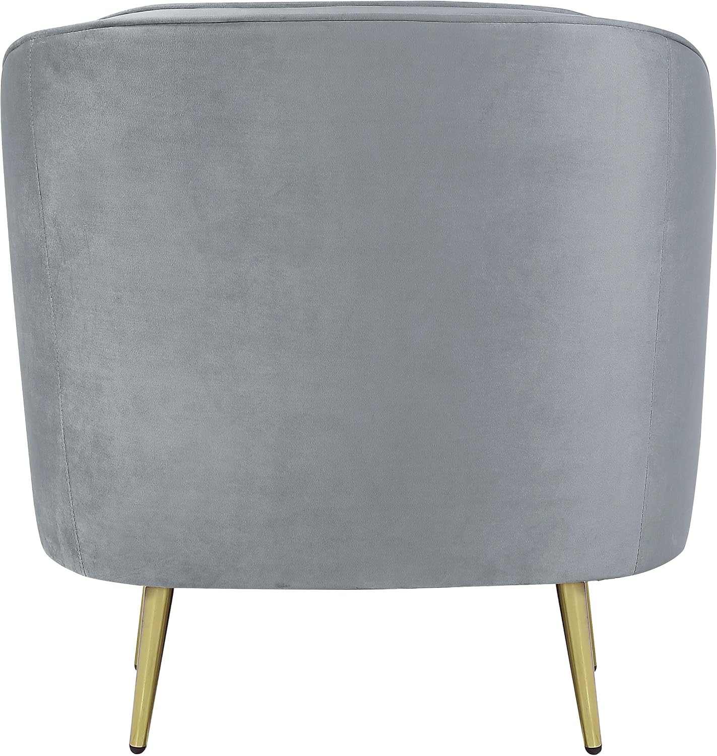 Coaster Home Furnishings - Sophia - Channel Tufted Barrel Accent Chair with Gray Velvet Upholstery, Foam Cushion, Gold Legs and Vertical Channel Tufting - Living Room - Gray - 506866