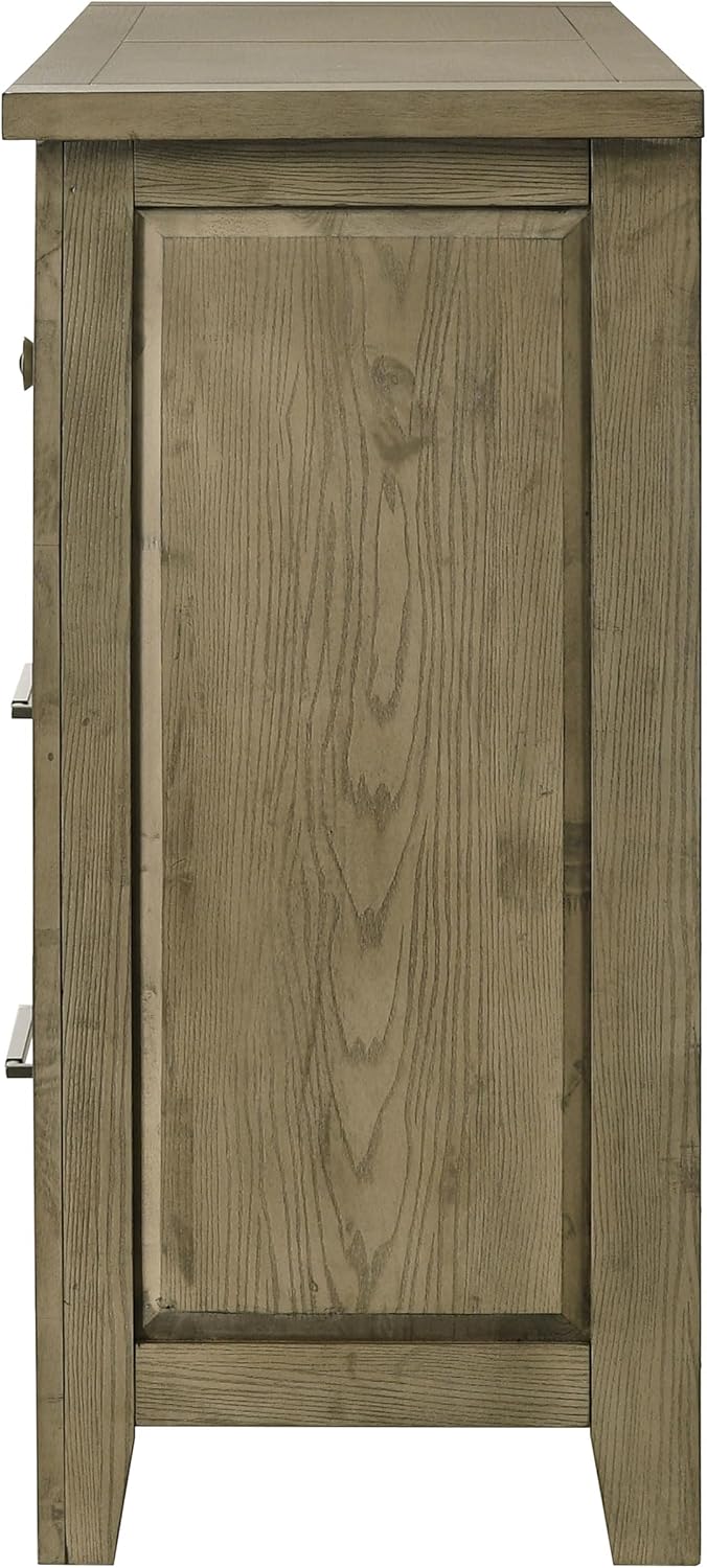 Coaster Home Furnishings - Hazlewood - Wood - 6-Drawer Dresser with Rustic Style, Antique Nickel Pulls and Oak Grain Texture - Bedroom - Vineyard Oak - 207533